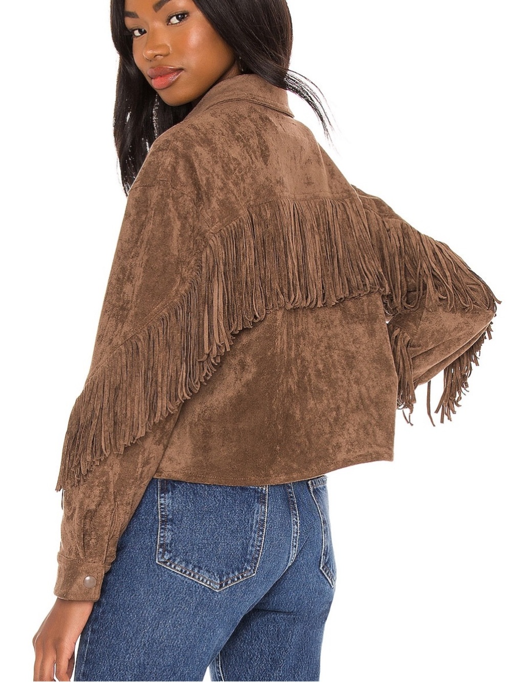 BLANKNYC Cropped Fringe Jacket
